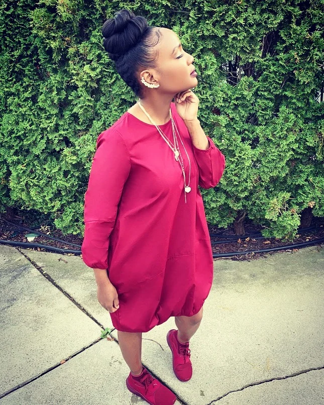 Burgundy Parachute Dress