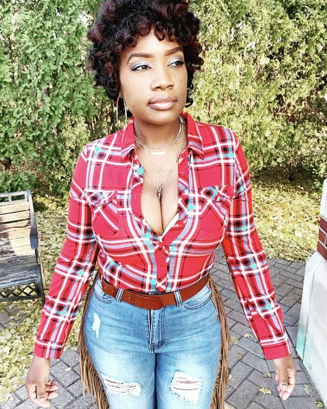 Trucker Girl Red Flannel Top