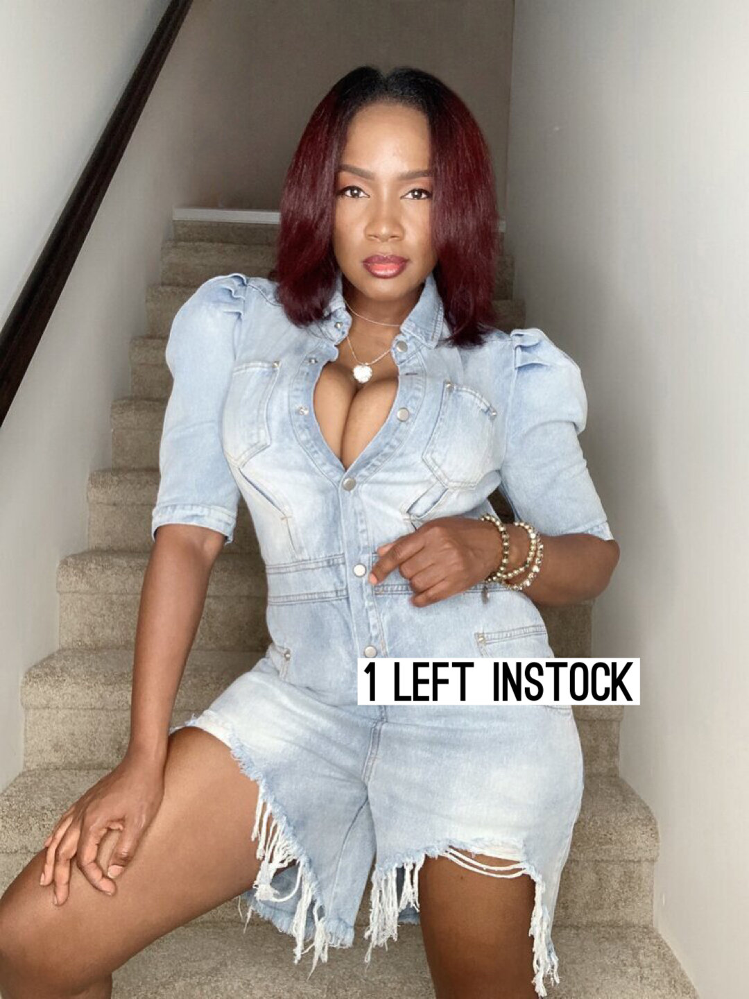 Distressed Denim Jumper