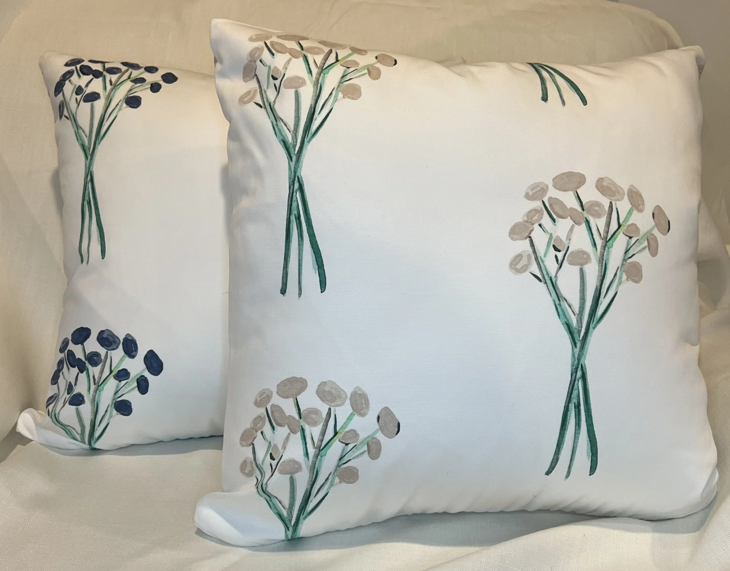 Tansy Creme Throw Pillow