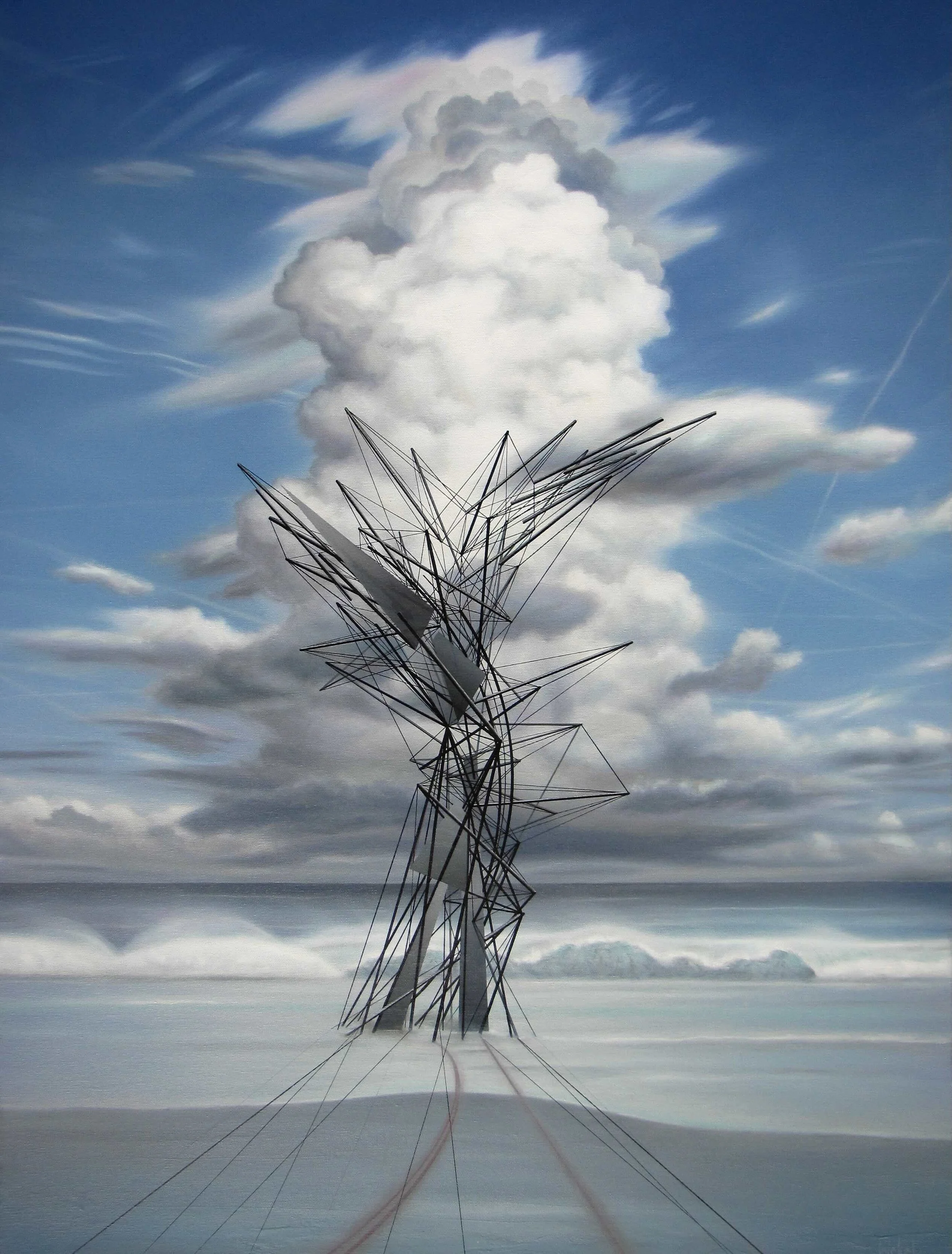  #166 beach sculpture 2. 40×30 oil on canvas 