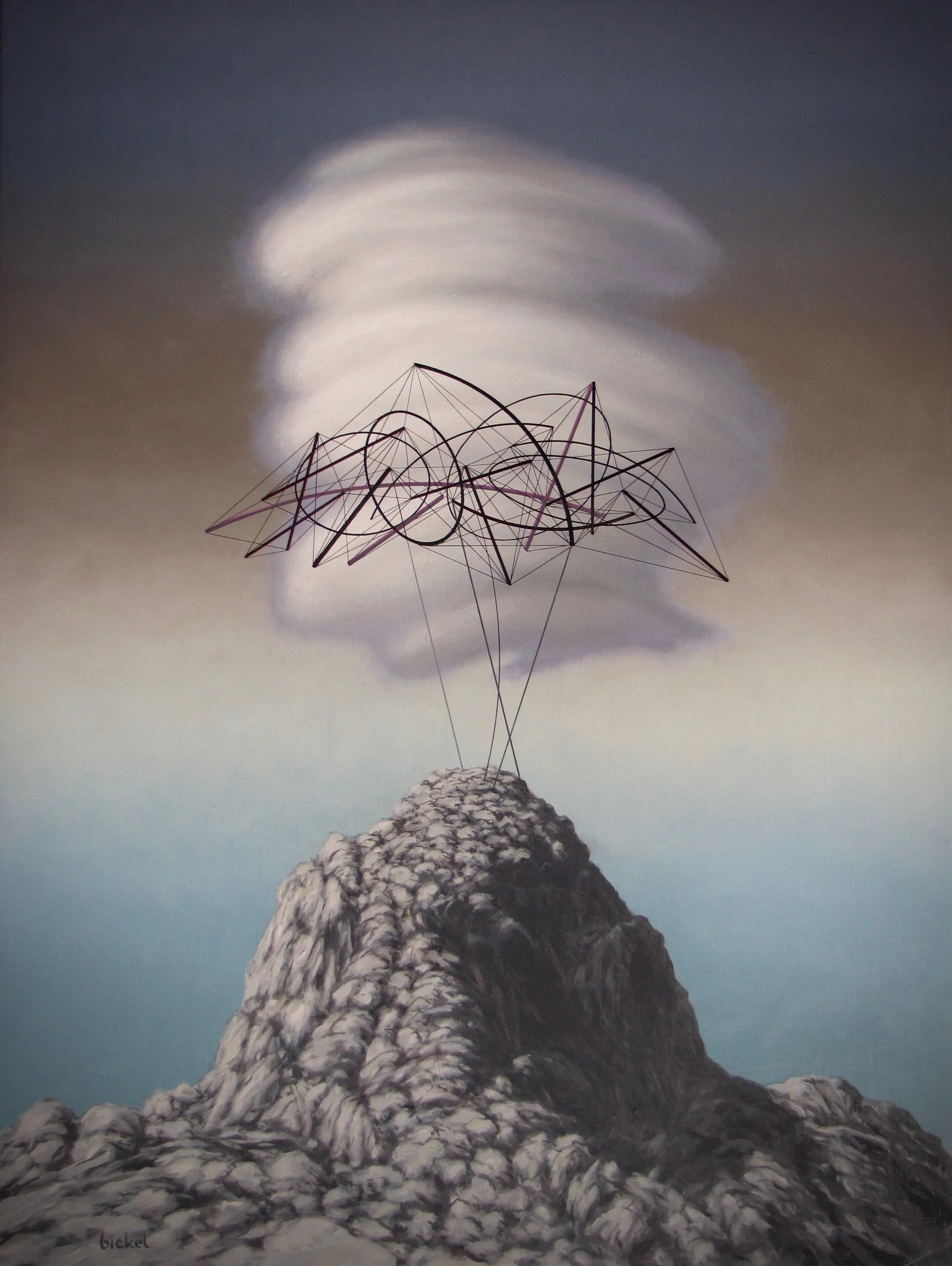  #276 sculpture on mountain top 40×30 oil on board 