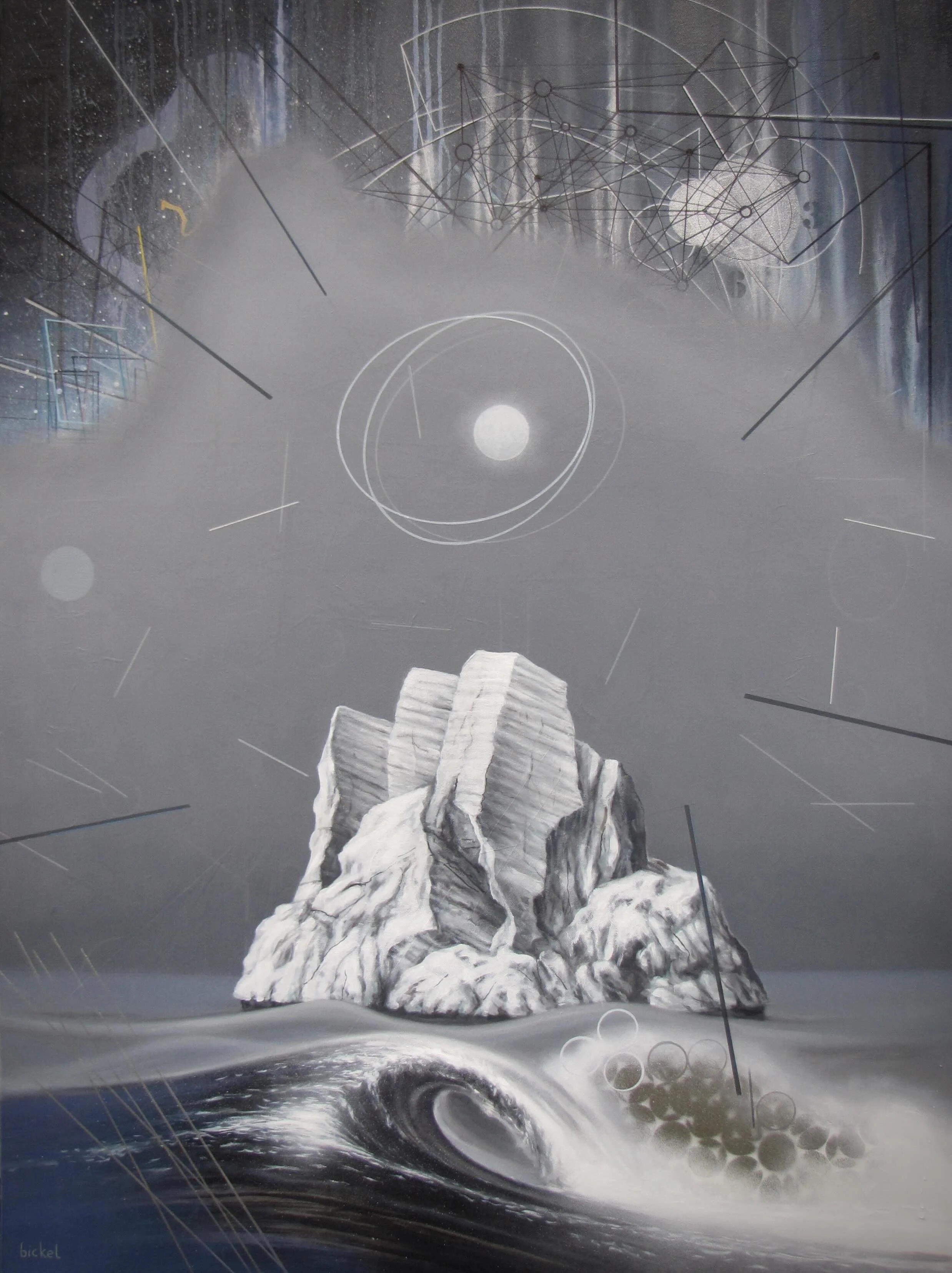  #282 iceberg with wave 48×36 oil on canvas 