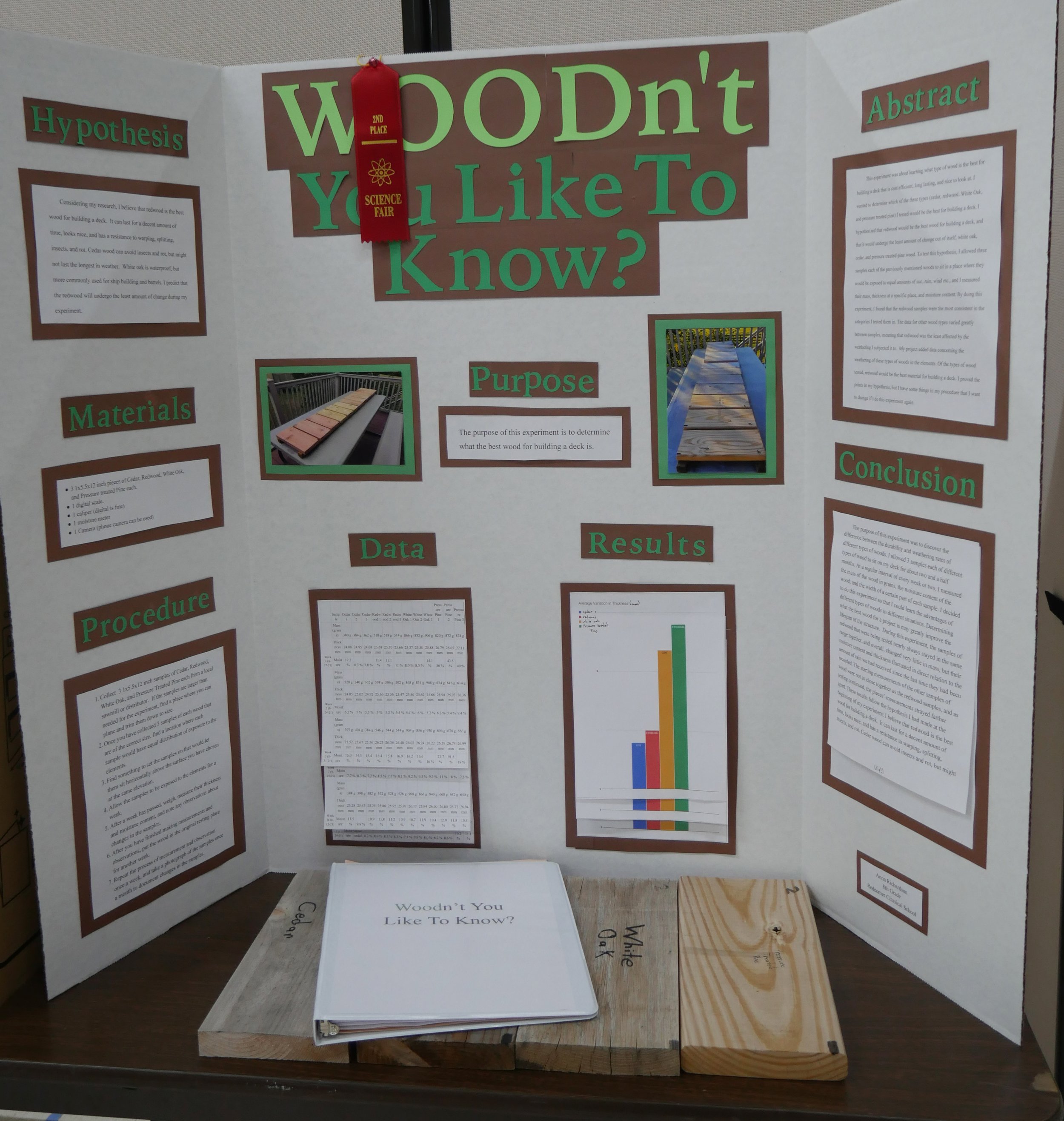  2nd Place  |  Earth and Environmental Science: Anna Richardson, “WOODn’t You Like To Know?” 