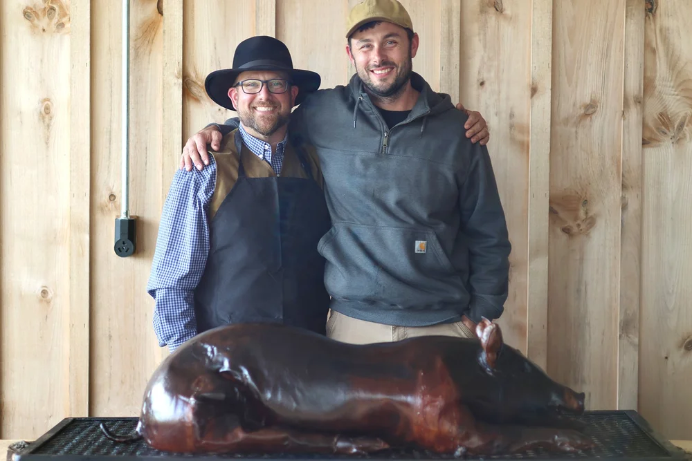  Thank you Mark and Daniel for staying up all night to smoke the pork and the whole pig! 