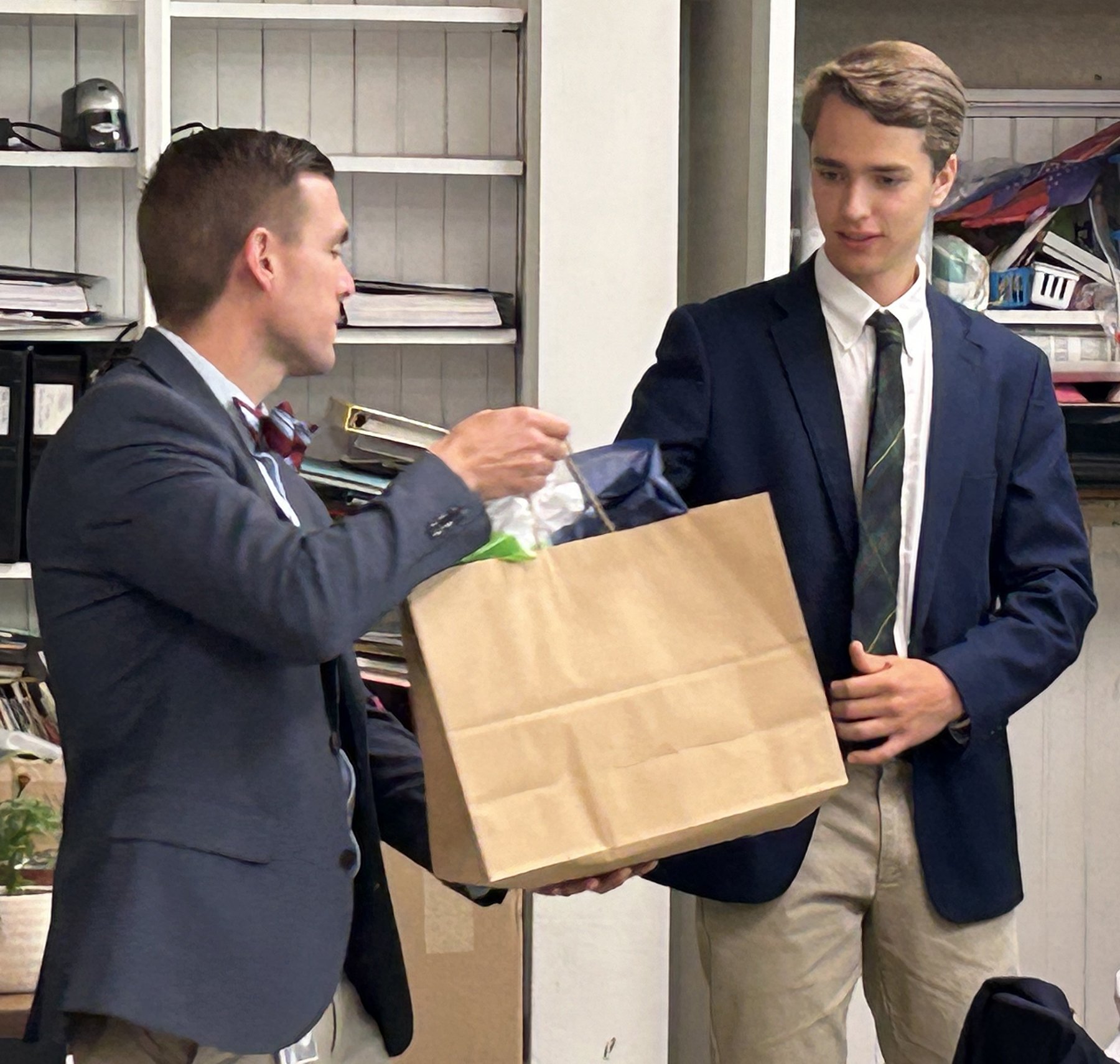 Receiving their Senior gift