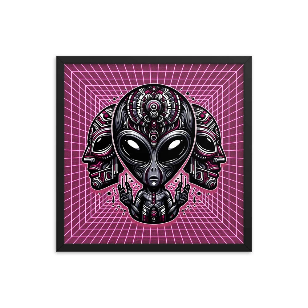 1. TRIBAL GREY FRAMED POSTER 18 x 18.jpg