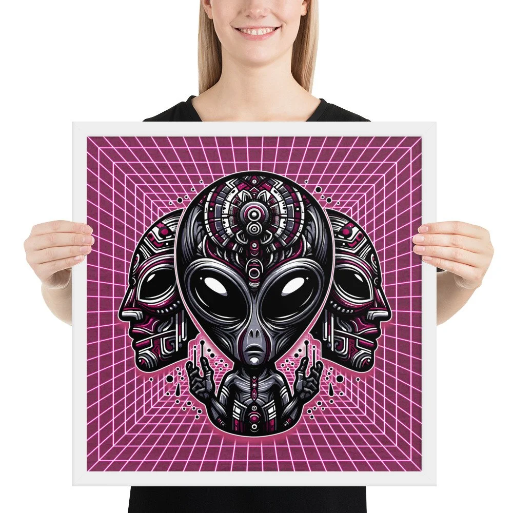 9. TRIBAL GREY FRAMED POSTER 18 x 18.jpg