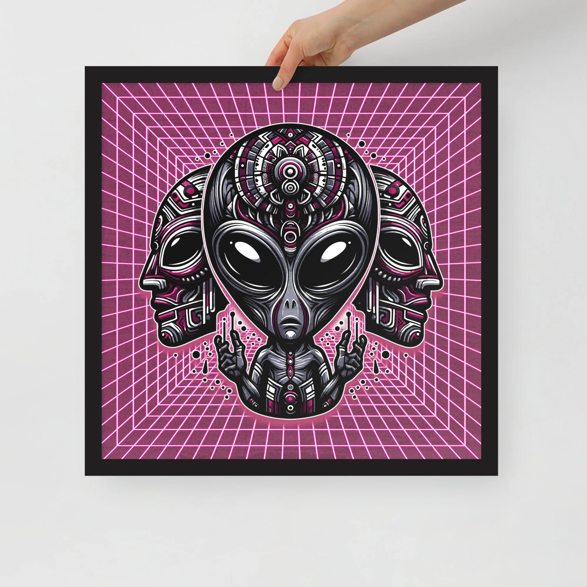 4. TRIBAL GREY FRAMED POSTER 18 x 18.jpg
