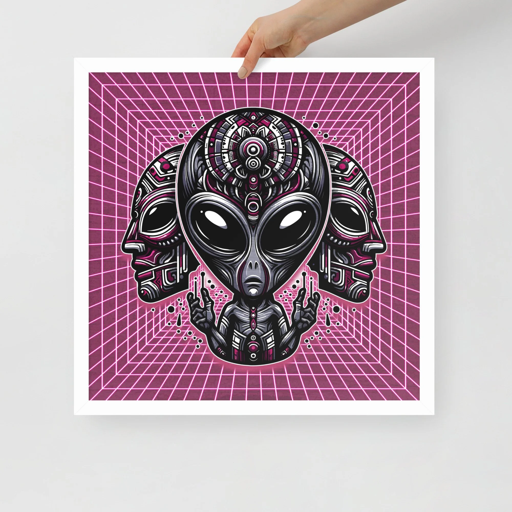 6. TRIBAL GREY FRAMED POSTER 18 x 18.jpg