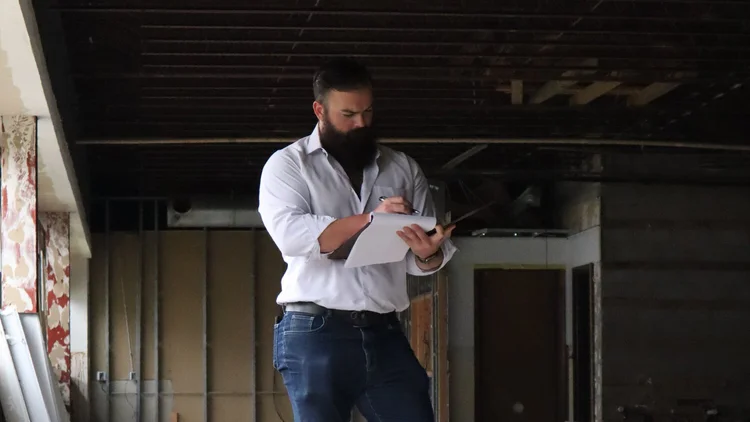 Tyler Cauble on-site at a commercial real estate project