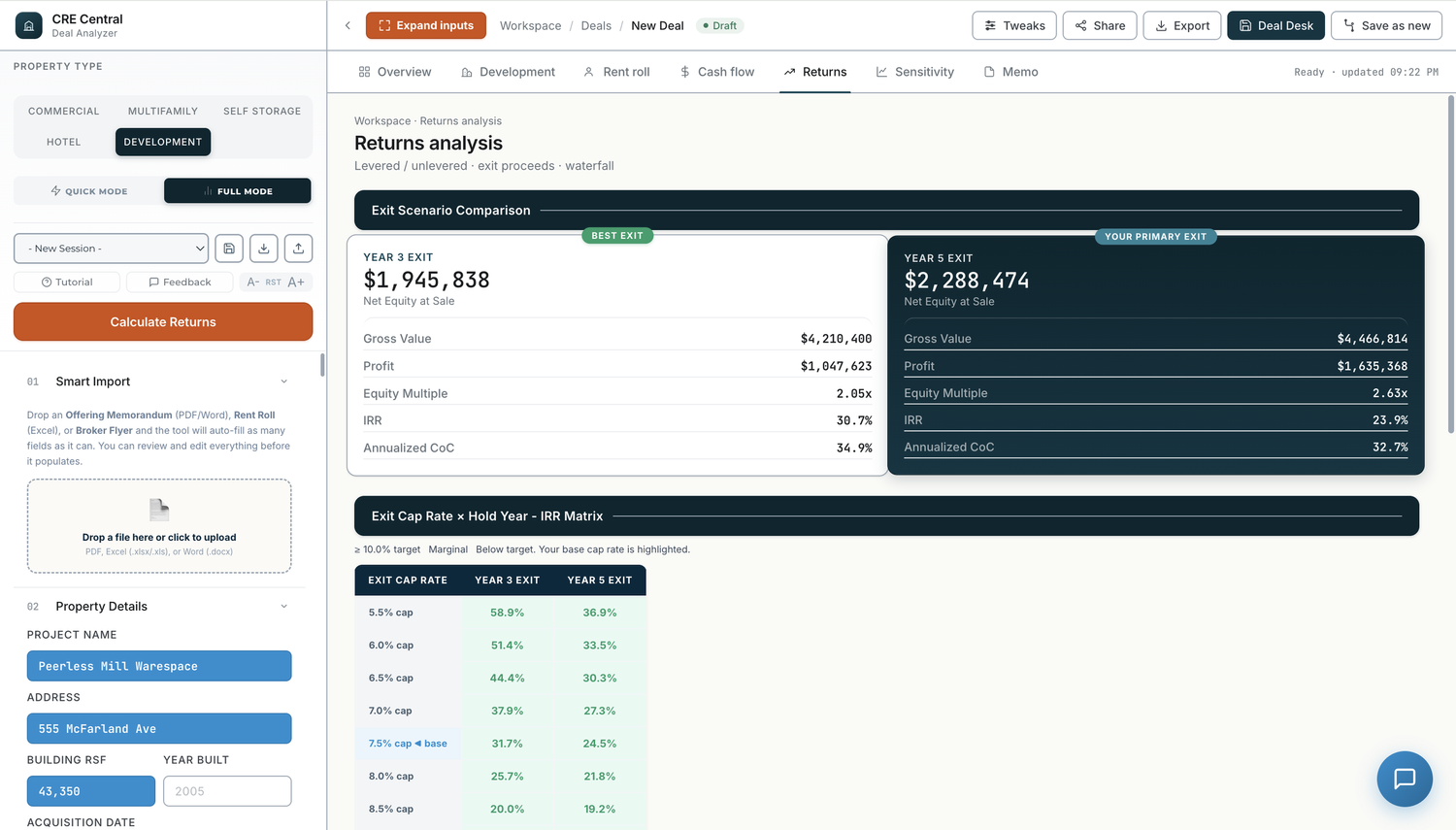 Deal Analyzer Returns Analysis