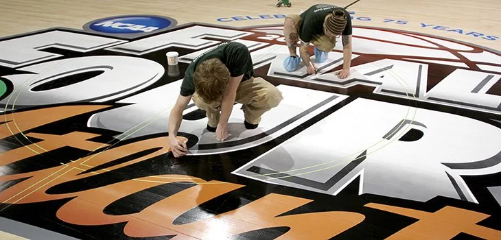 Prater's Flooring portable basketball court