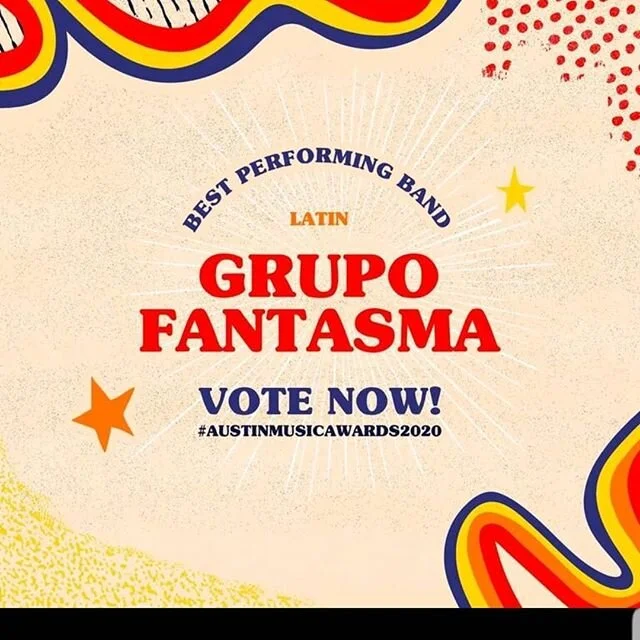 We're up for another @austinmusicawards for best Latin and we would appreciate your support! This is our 20th year as a band so would be a real treat 😉

Thanks to all of our fans and supporters throughout the years. We couldn't have done it without 