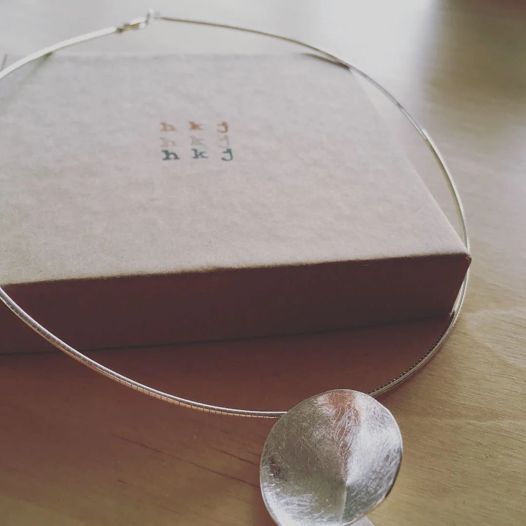 Scratched Circle Necklace