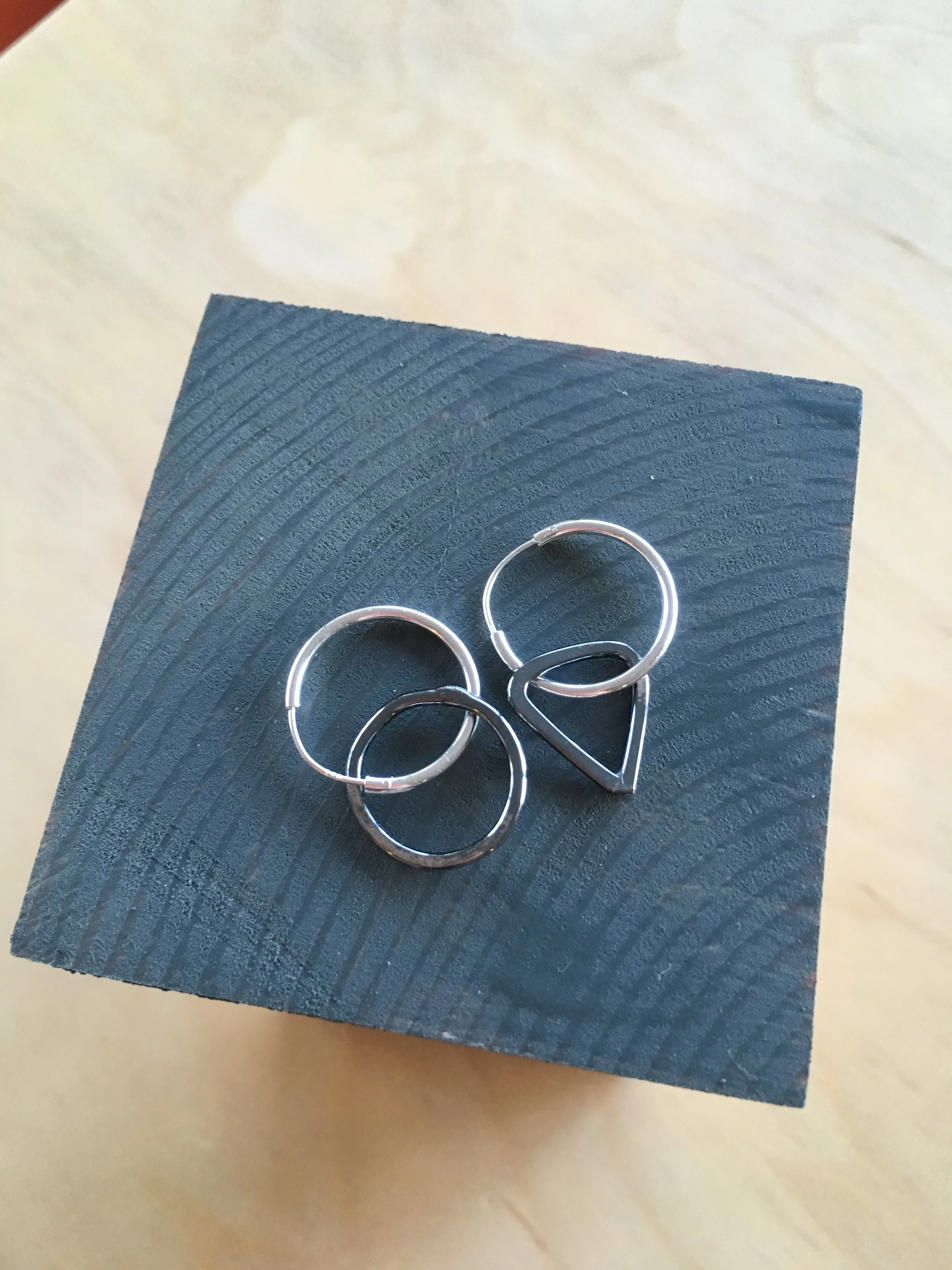 Oxidised Geo-Shapes Hoops