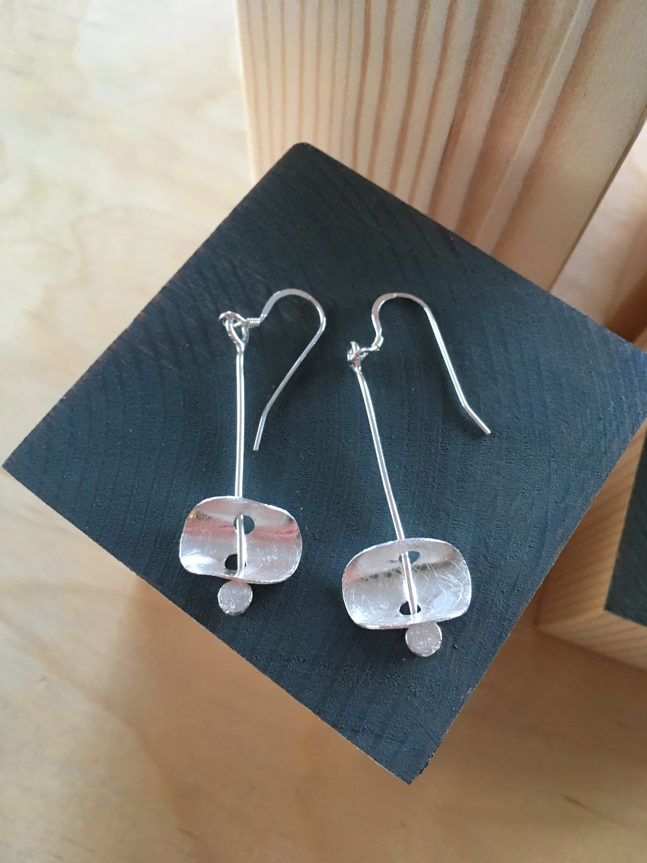 Scratched Circle Earrings