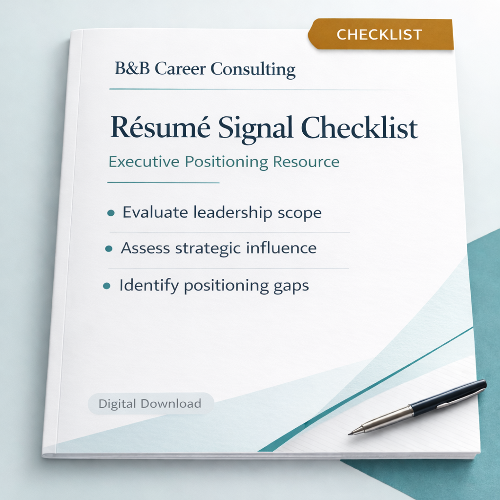 Executive Résumé Signal Checklist
