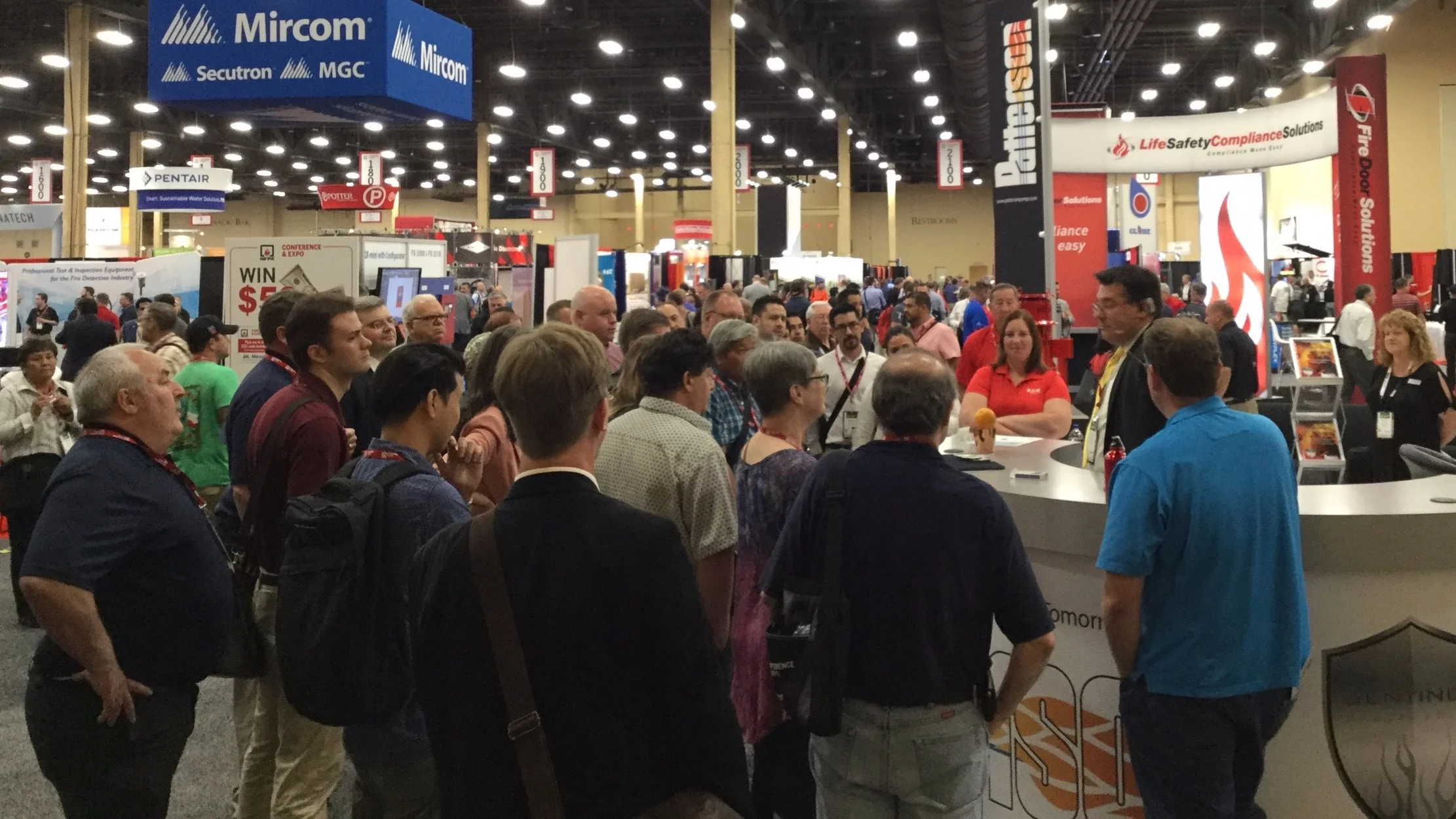 Mike Duseberg stops crowds for Patterson Pumps at NFPA 2018
