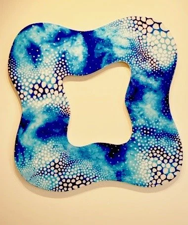 Dimensional Circle Series, Blue Gloss Pointillism