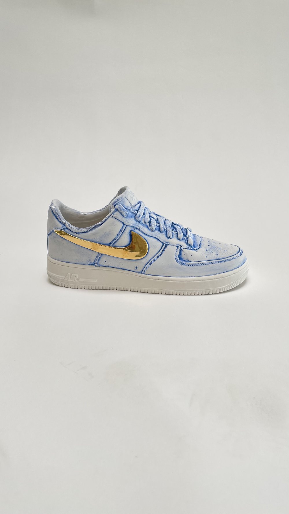 Washed Blue AF1 w. Gold