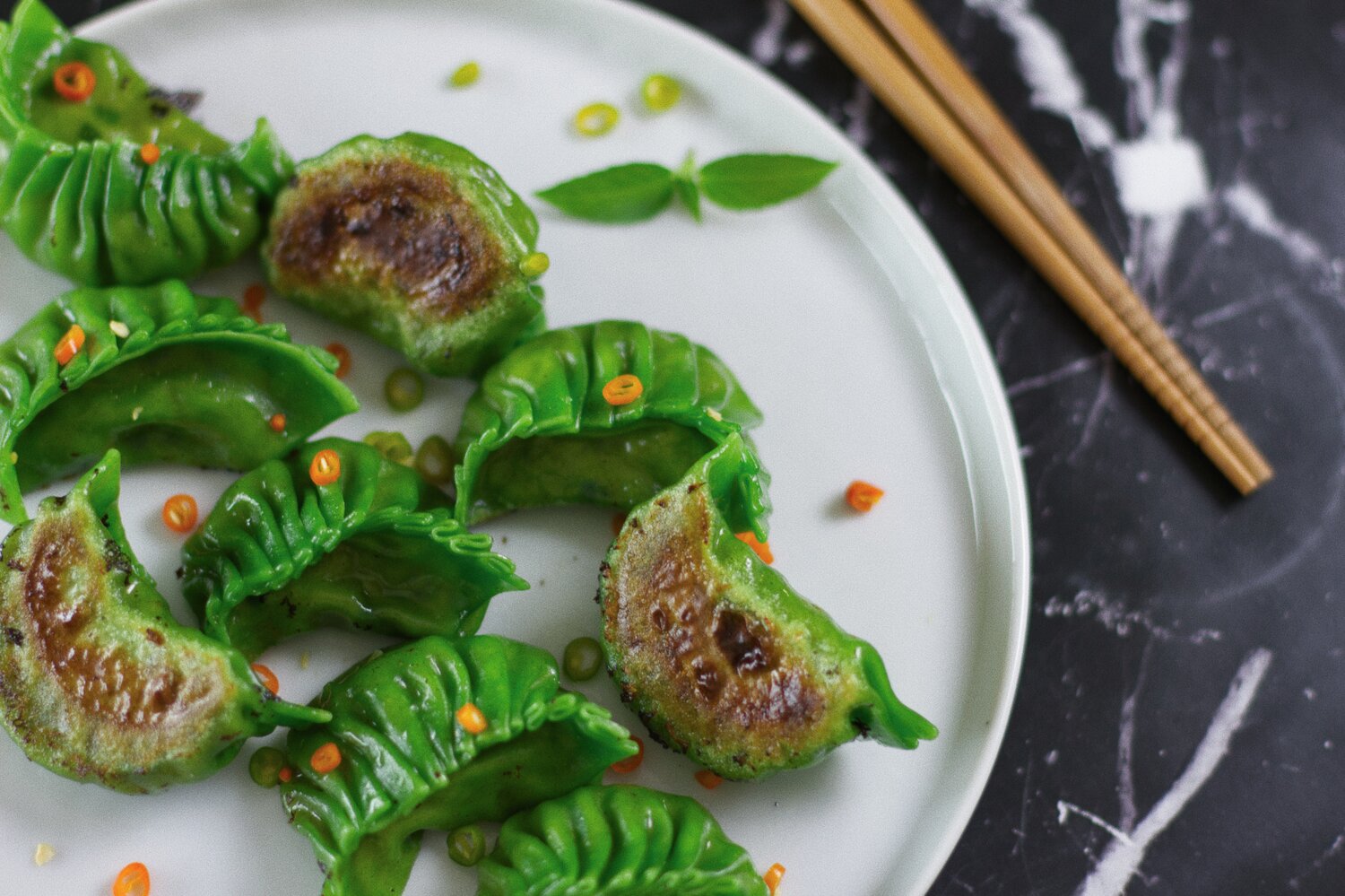 Thai Basil Veggie Dumplings