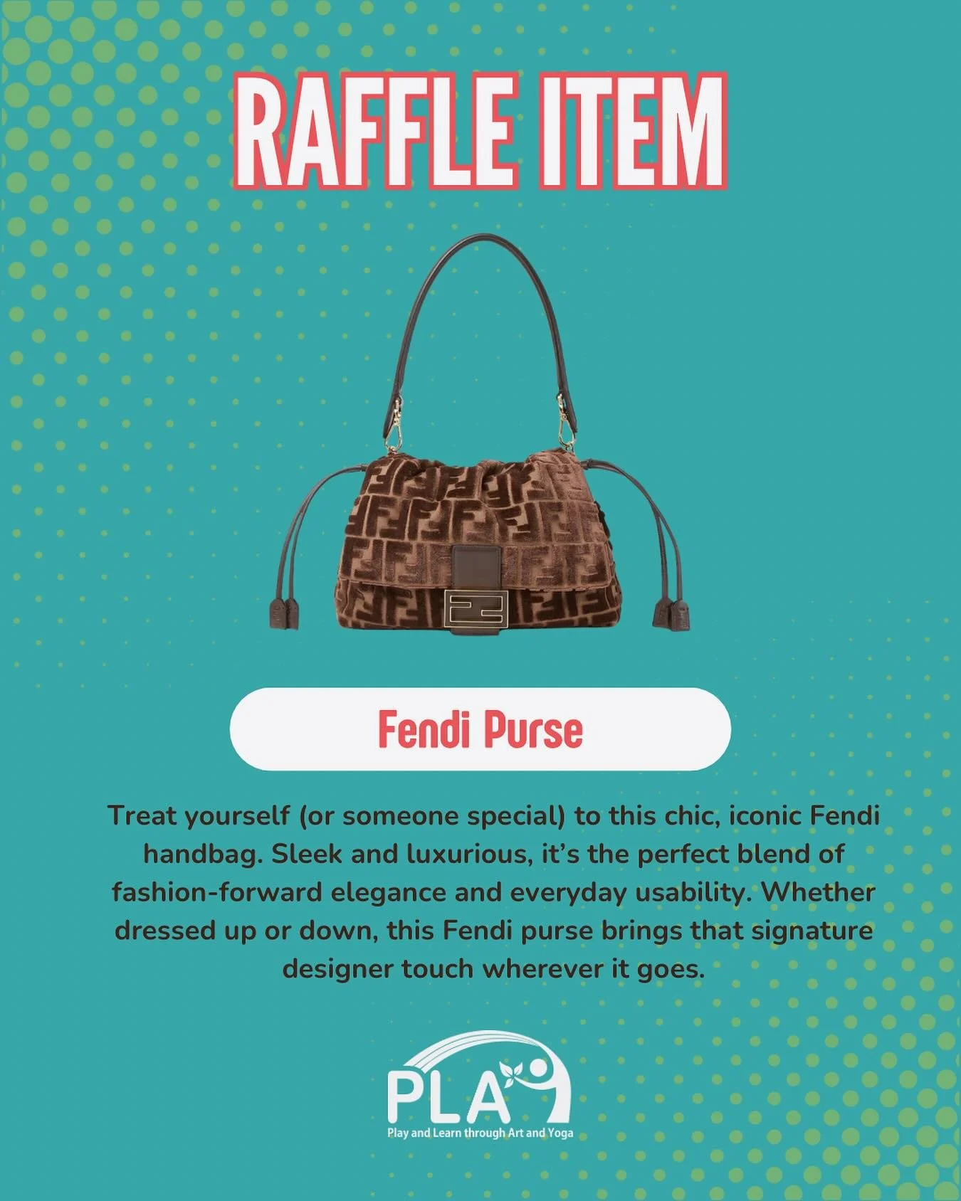 👜✨ Raffle spotlight! Win this stunning Fendi purse&mdash;the perfect mix of elegance and everyday style. Whether you dress it up or down, this designer piece makes a statement. 💛
🎟 Raffle tickets available online now through Friday and at the even
