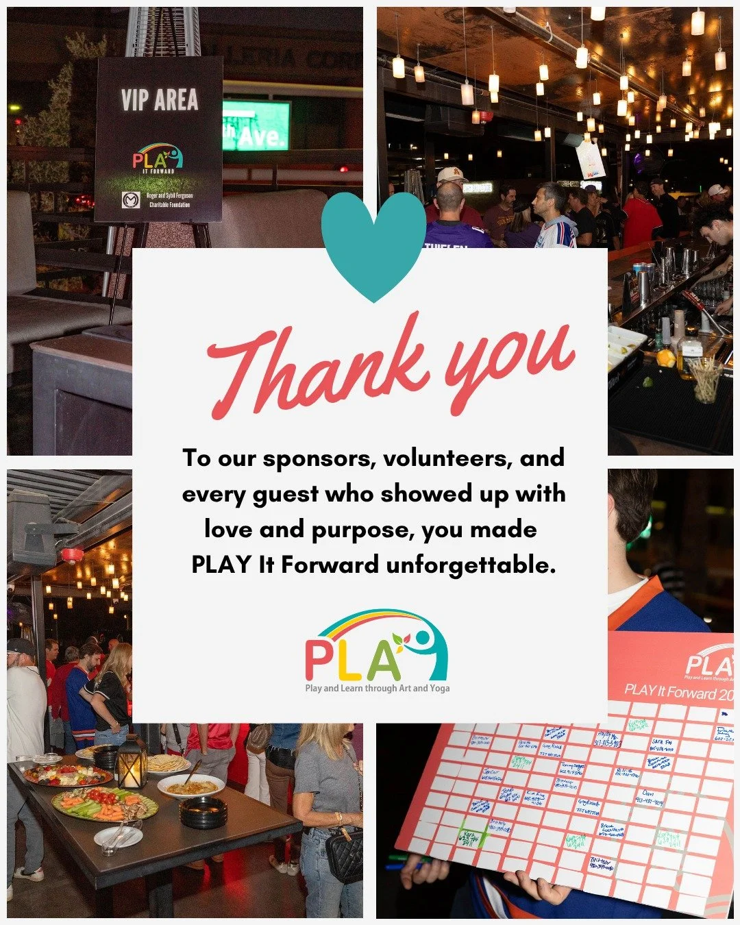 We did it&mdash;thank you for showing up and PLAYing it forward! 💛

From our sponsors to our guests, volunteers, raffle donors, and every kind soul who cheered us on&mdash;you made this night unforgettable.
Because of you, we&rsquo;re able to bring 