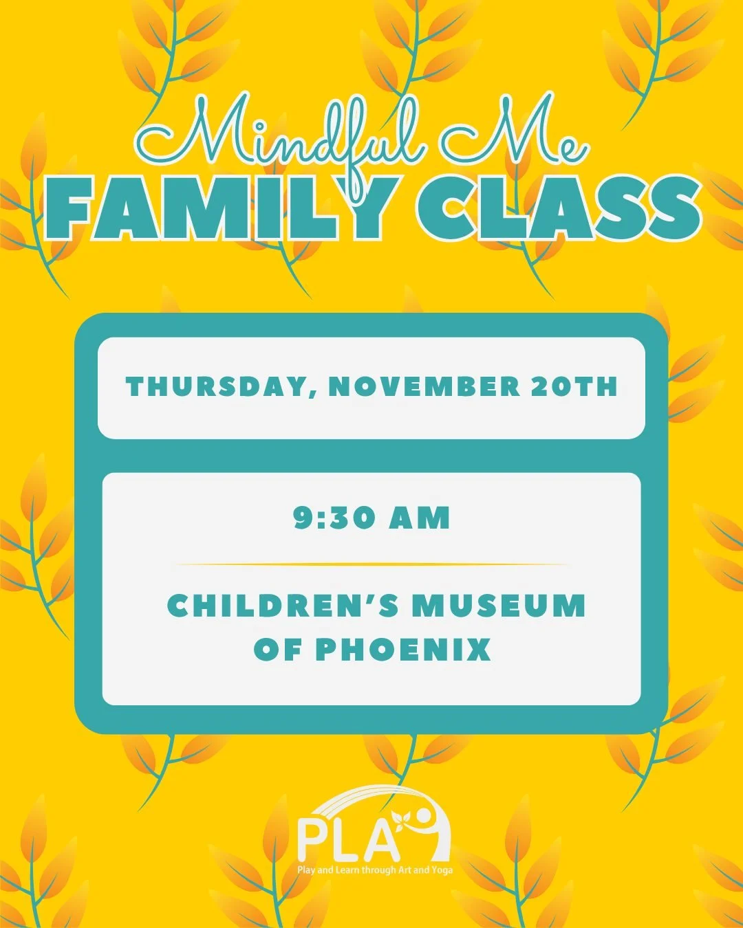 Mark your calendars for November 20th!
Our Thanksgiving-themed Mindful Me Family Class is the perfect way to enjoy the season with gratitude, calm, and connection. 🧡  @childmusephx 
#PLAYPhx #MindfulnessForKids #GratefulHearts