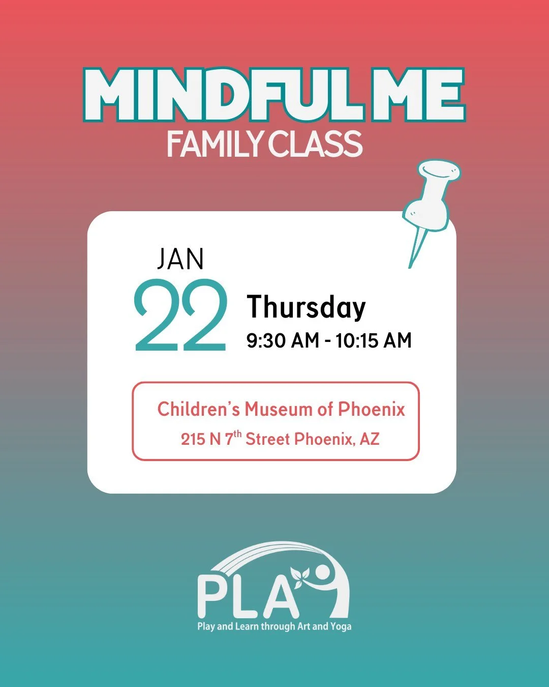 We&rsquo;re excited to kick off 2026 with our first Mindful Me Family Class ✨
Join us at the Children&rsquo;s Museum of Phoenix as we start the new year with mindfulness, connection, movement, and creativity. 

A perfect way to slow down, check in, a