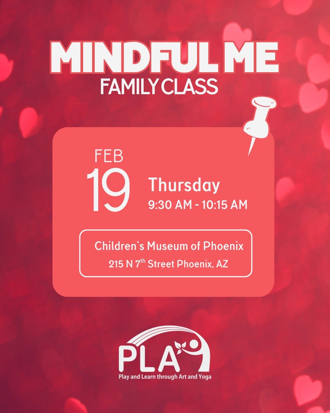 Sometimes we all just need a little space to breathe. Our Mindful Me Family Class is the perfect mid-week reset for you and your little ones. Join us at the Children's Museum of Phoenix on February 19th for 45 minutes of movement, connection, and a w