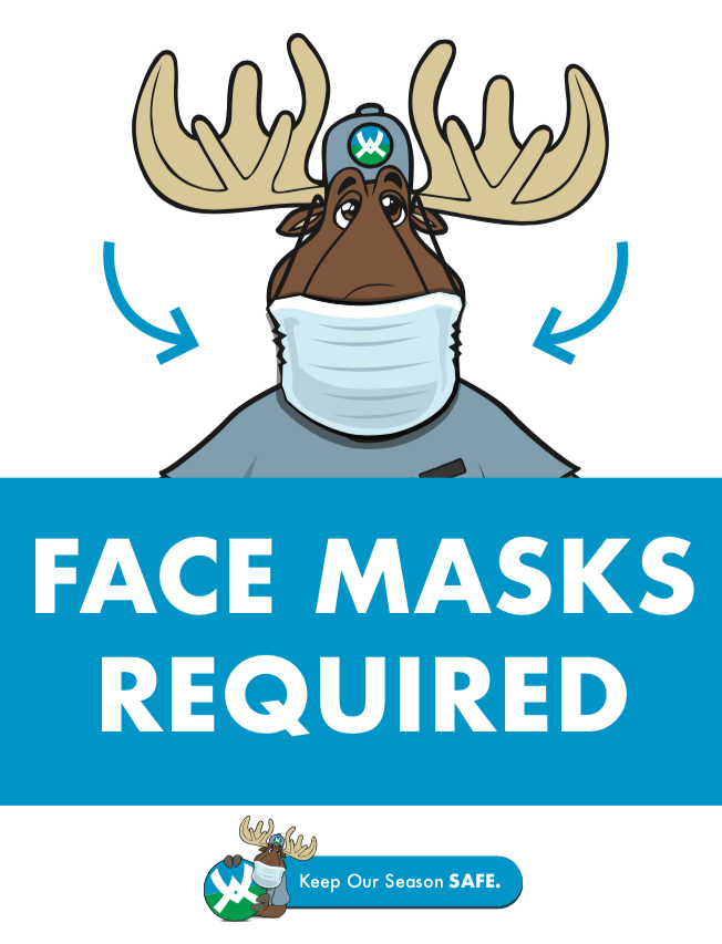 Image courtesy of Waterville ValleyWaterville Valley has many different posters around the resort to emphasize social distancing and wearing masks.