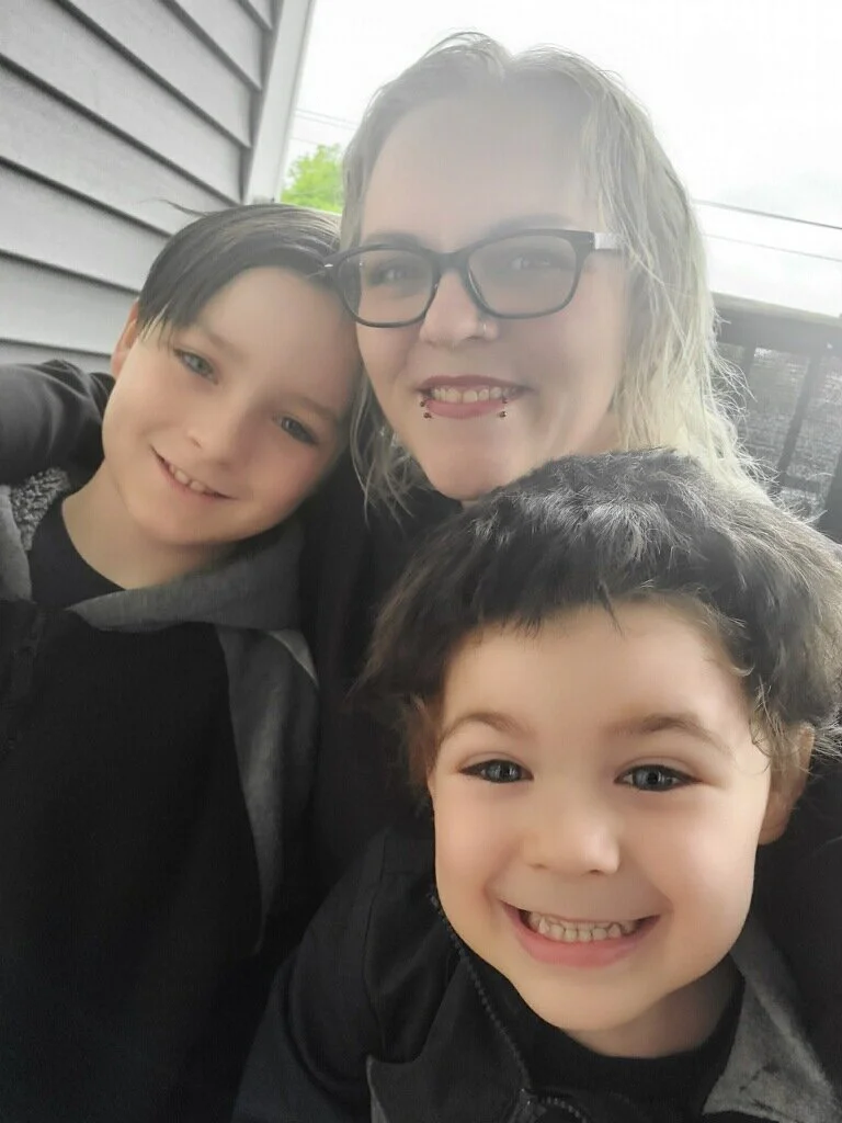 Christina Darling with her sons, Kayden and Brennan.