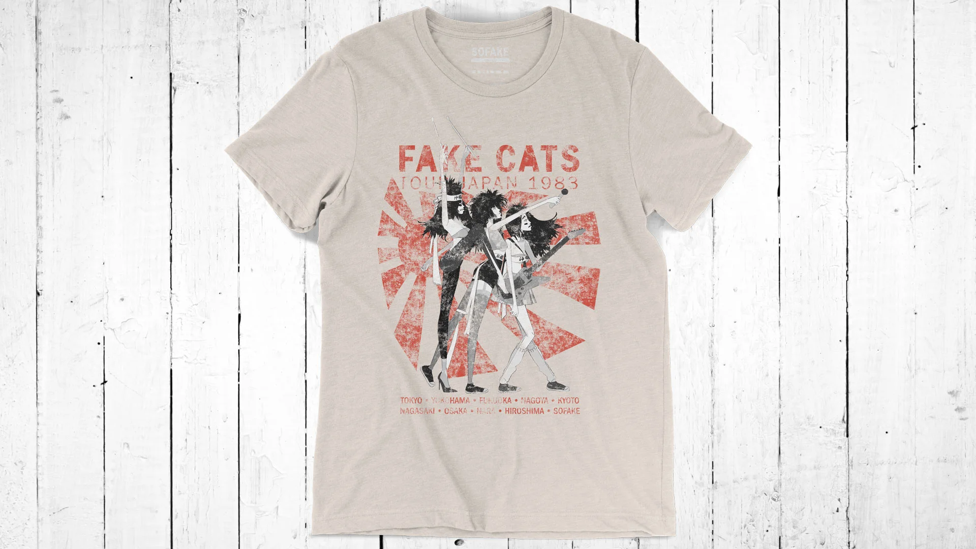 at the time of publishing the Fake Cats destroyed t-shirt is the best selling sofake shirt of all time.