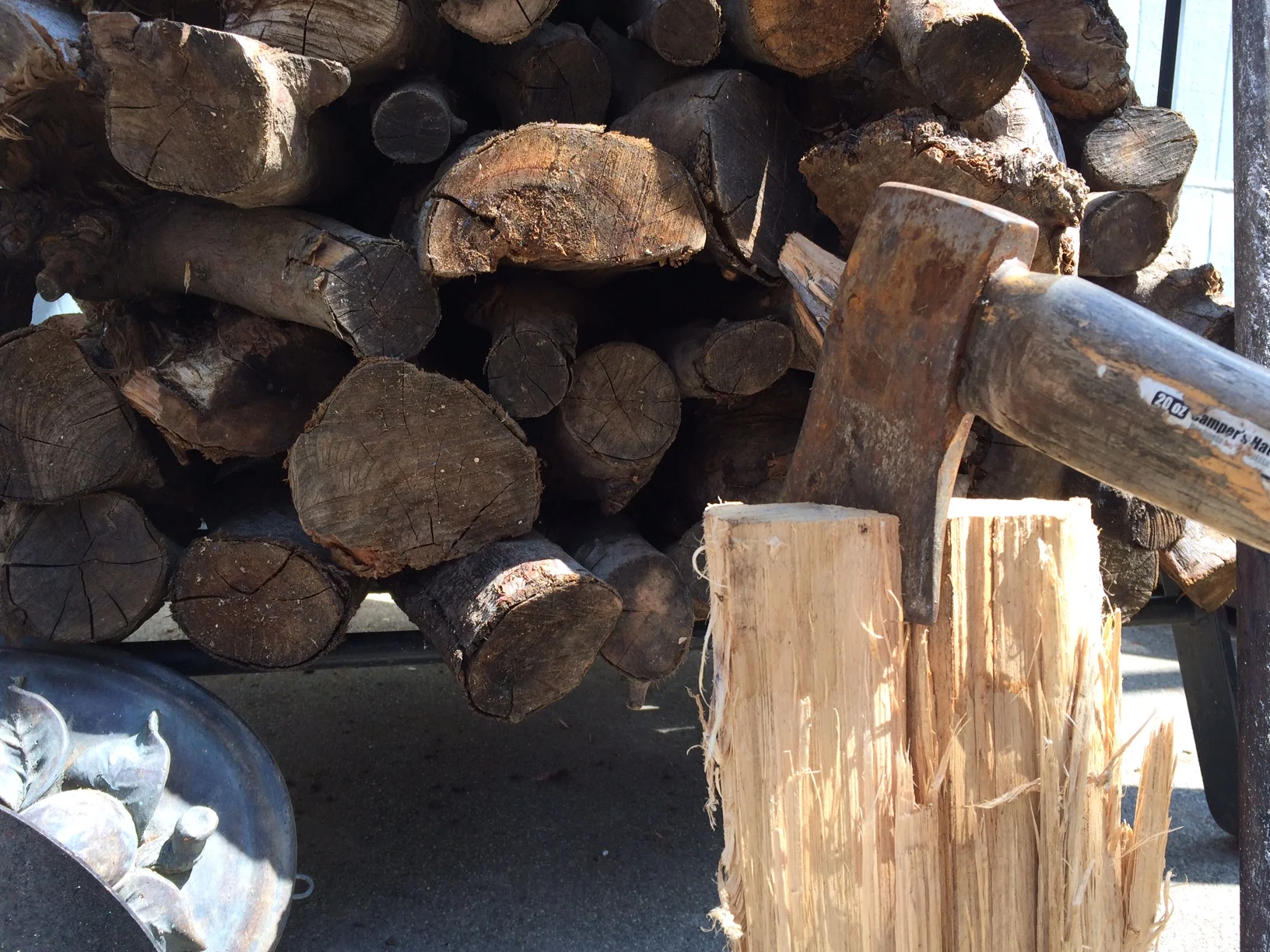 Fuel for the wood-fired pizza oven