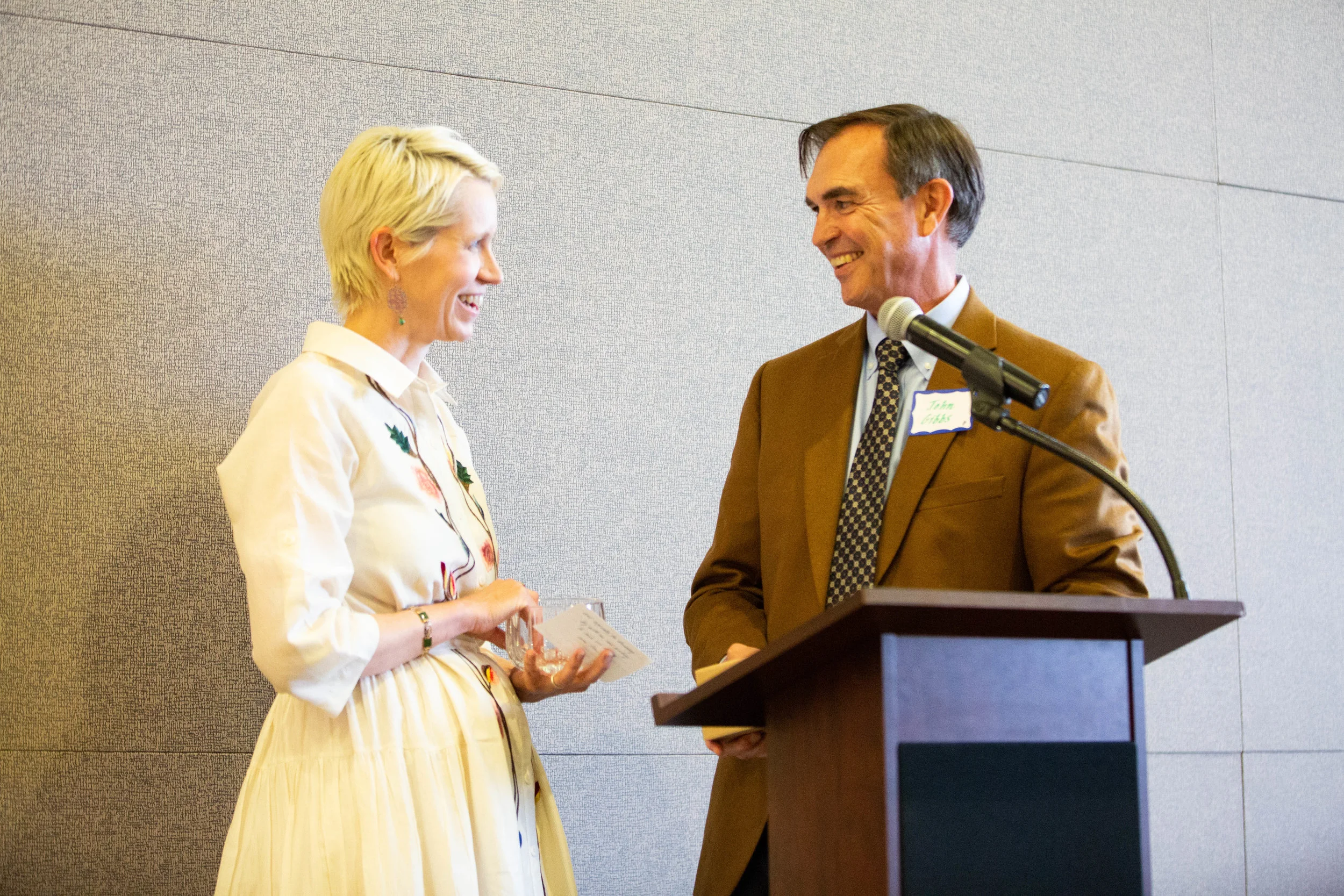 Andrea Specht and Board Member John Gibbs