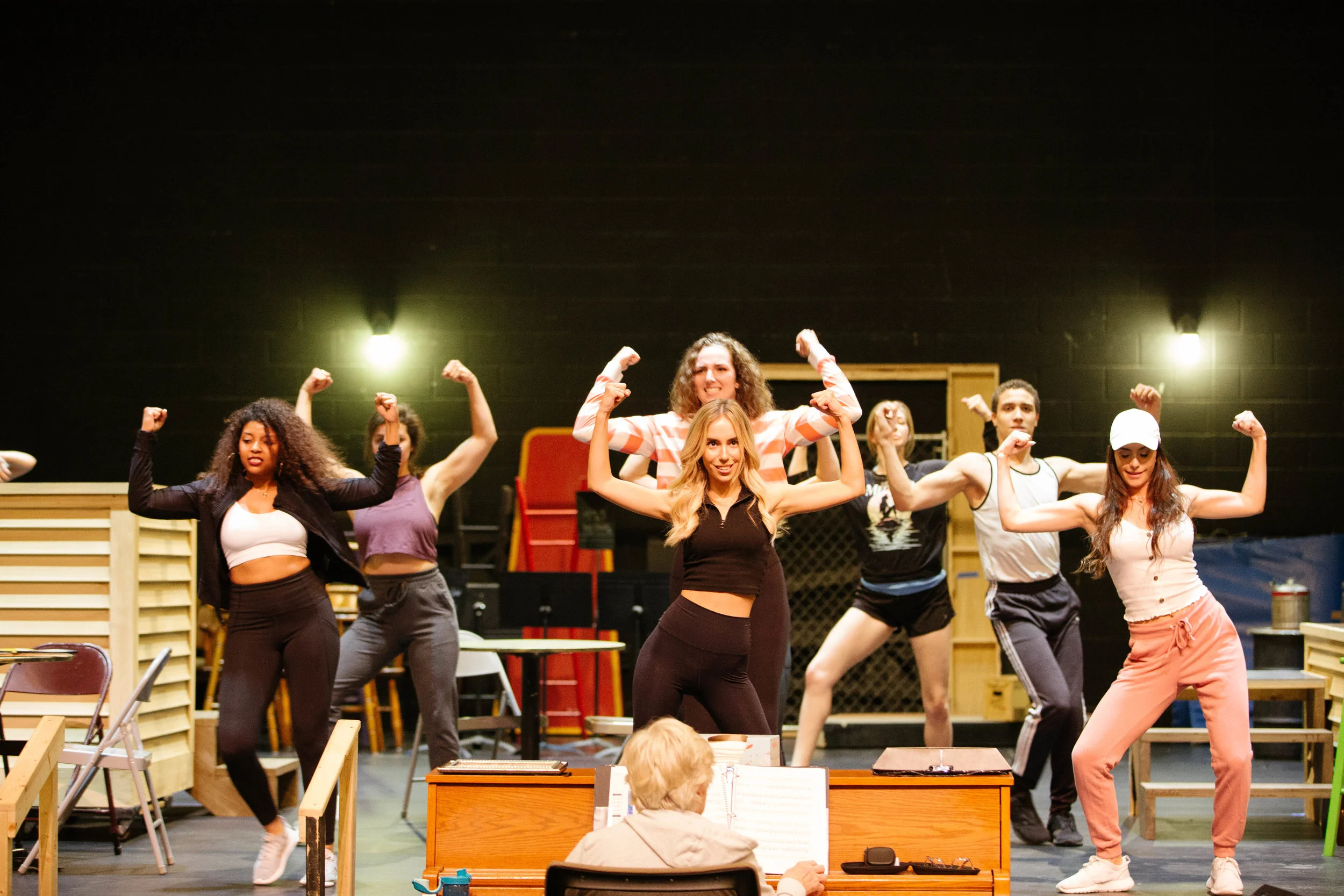 Angela Steele (center) and the cast of Footloose