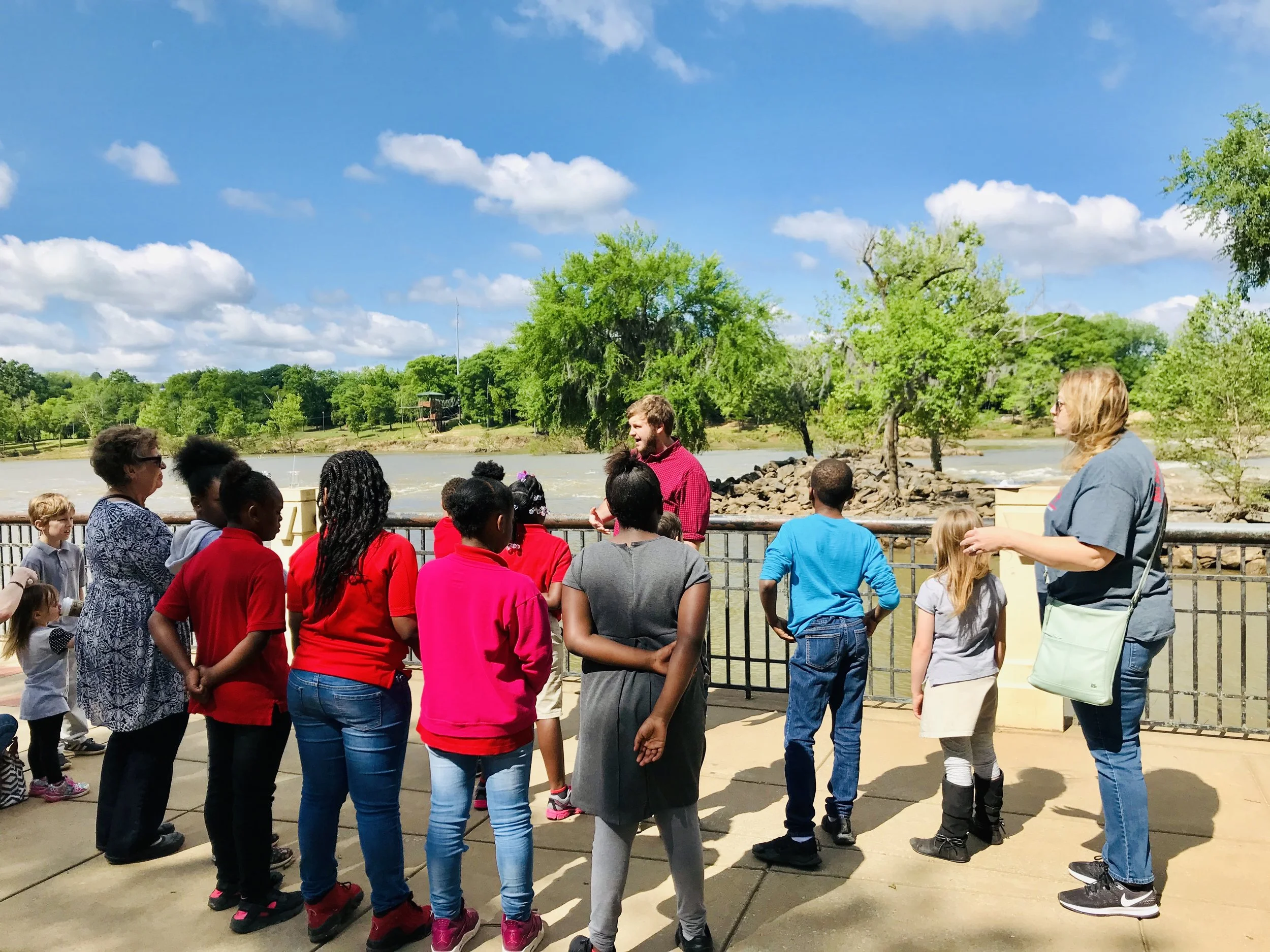 Asher Brooks, our tour guide, teaches our students.