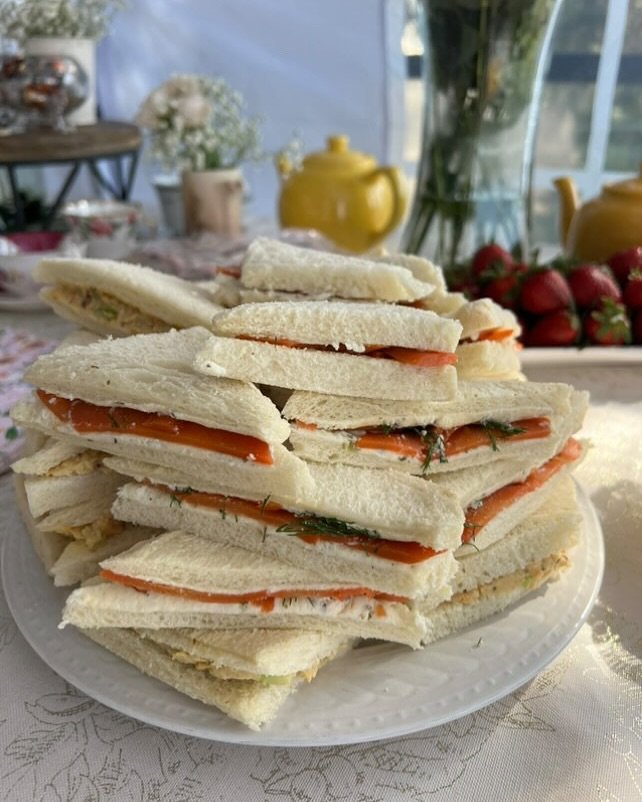 The prettiest tea sandwiches we ever saw with our &lsquo;smoked salmon&rsquo; made from 🥕 thanks @thegrizzwalds13 for including us in your delicious bridal shower spread! ❤️