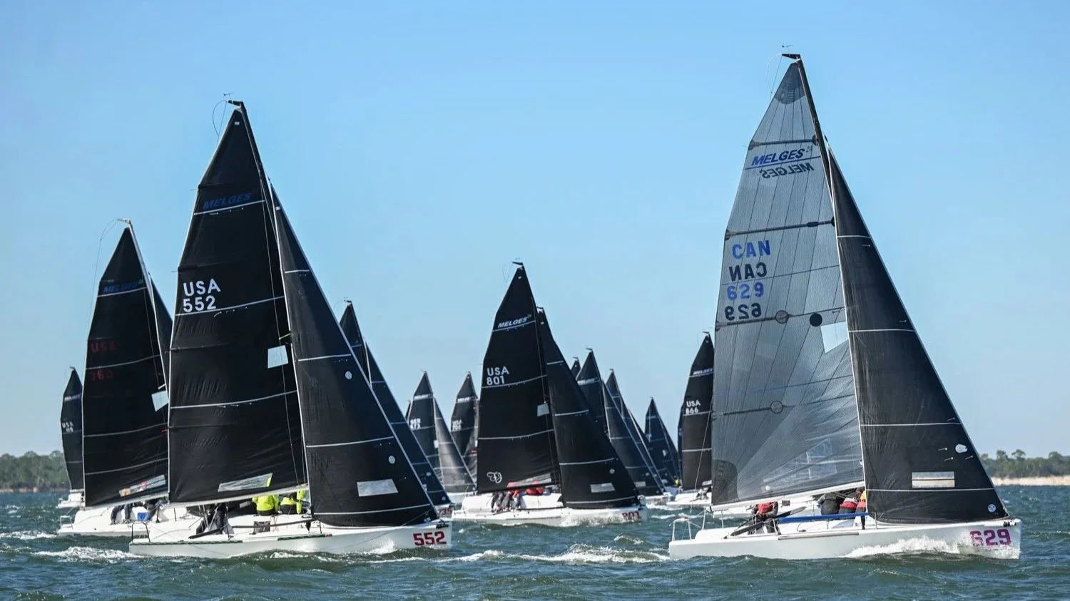 Melges 24 fleet sets sail on Pensacola Bay for the 2025 US Nationals