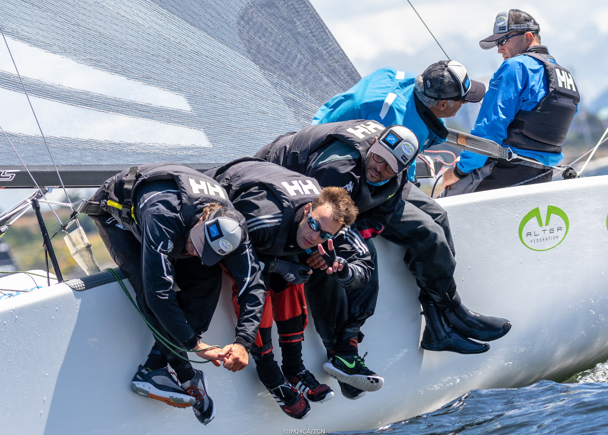 2018 Melges 24 World Champions -ITA722 ALTEA - Italy -Andrea Raachelli- helm,Filippo Togni, Gaudenzio Bomni, Matteo Ramian, Michele Gregoratto - Photo: IM24CA/ZGN STAGE 2 - 2018 WORLD CHAMPIONSHIP, VICTORIA, BC (June 5-9) Andrea Rachelli's ITA722 ALTEA landed on Vancouver Island, stepped onto a chartered boat one day before the event and immediately took command of the championship by posting three wins and two 5ths in the first five races. By the time the normal (windy) weather pattern had returned on the last day ALTEA had all but secured the trophy. Alan Field's team of So-Cal surfers on CAN829 WTF took second and Richard Reid's polished east coast team on CAN853 ZINGARA got the bronze. Victoria's Bob Britten on CAN415 FULL CIRCLE posted another win for the week and a few top-10 finishes to place 10th overall and first in the Corinthian division. Team USA806 GOOD ENOUGH the MacGregor/Hammer partnership from Seattle finished 11th overall and 2nd in the Corinthian division. Mike Bond's CAN 591 HOLD MY BEER left the party in time to finish 13th overall and 3rd in the Corinthian division to complete the all-Puget Sound Corinthian podium. Results 2018 Worlds on Twitter