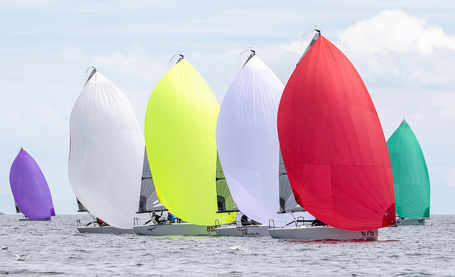Downwind sailing on Day One of the Melges 24 World Championship 2018 - Photo (c)IM24CA/Zerogradinord