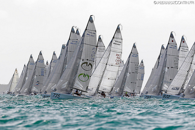 Melges 24 fleet at the Melges 24 World Championship 2016 in Miami - photo (c) Pierrick Contin