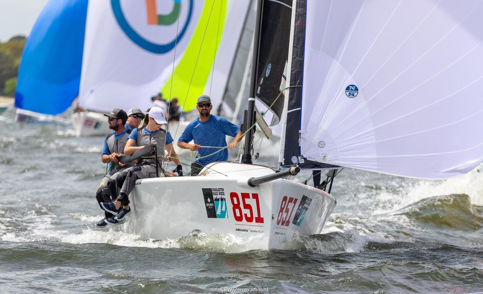 Melges 24 stalwart Bruce Ayres and his team on Monsoon USA851, were leading the regatta until the final day and finished second, tied in points with the winner. Photo: Zerogradinord / Mauro Melandri