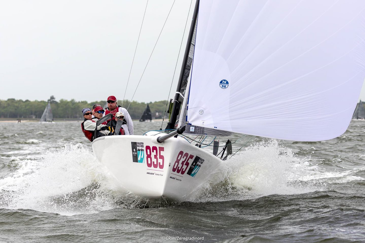 MiKEY USA835, skippered by Kevin Welch, completed the Melges 24 overall podium of the 2019 Charleston Race Week. Photo Zerogradinord / Mauro Melandri