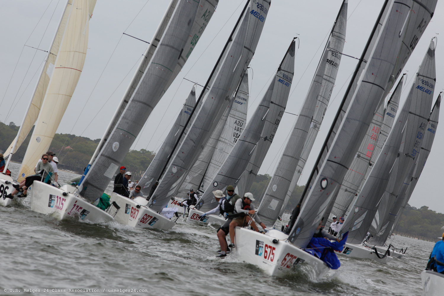 Melges 24 fleet at the Sperry Charleston Race Week 2019. Photo (c) U.S. Melges 24 Class Association, usmelges24.com