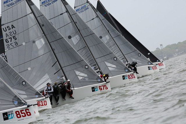 Melges 24 fleet at the Sperry Charleston Race Week 2019. Photo (c) U.S. Melges 24 Class Association/ usmelges24.com