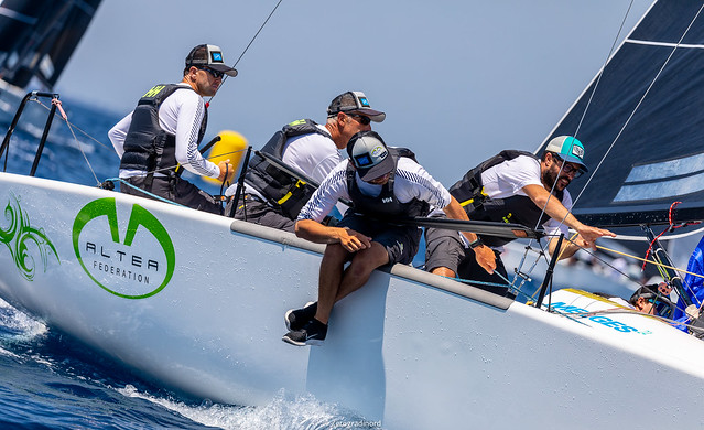  The second place of the ranking is for the World Champions onboard  Altea  by Andrea Racchelli, boat of the day in this second day in Scarlino, with excellent partial scores of 1-2-3. Photo @IM24CA/Zerogradinord 