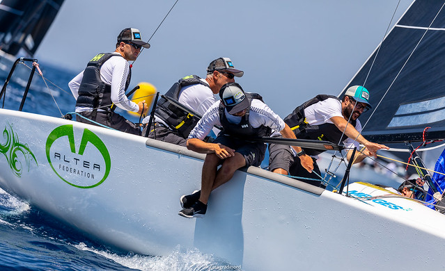 The second place of the ranking is for the World Champions onboard Altea by Andrea Racchelli, boat of the day in this second day in Scarlino, with excellent partial scores of 1-2-3. Photo @IM24CA/Zerogradinord