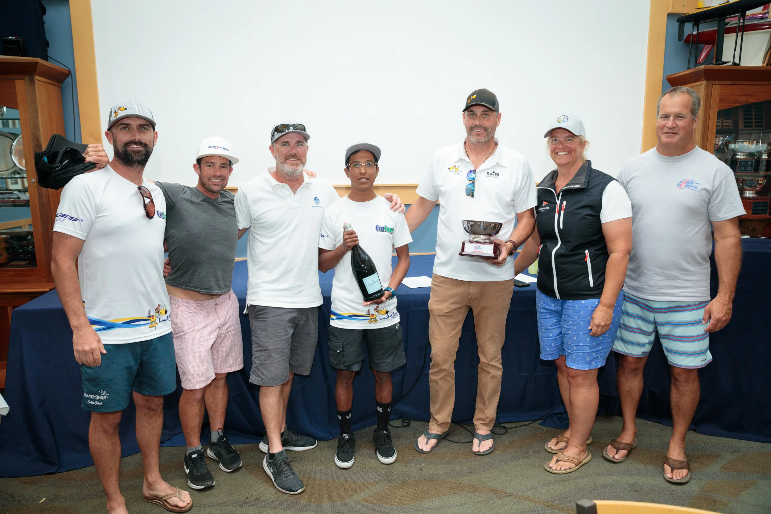 1st Place, 2019 Melges 24 North American Champions - Lucky Dog/Gill Race Team : Travis Weisleder, Mike Buckley, George Peet, John Bowden and Chewy Sanchez. © Bill Crawford - Harbor Pictures Company